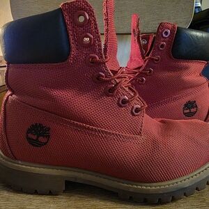 Timberland Red and Black Men's Boots